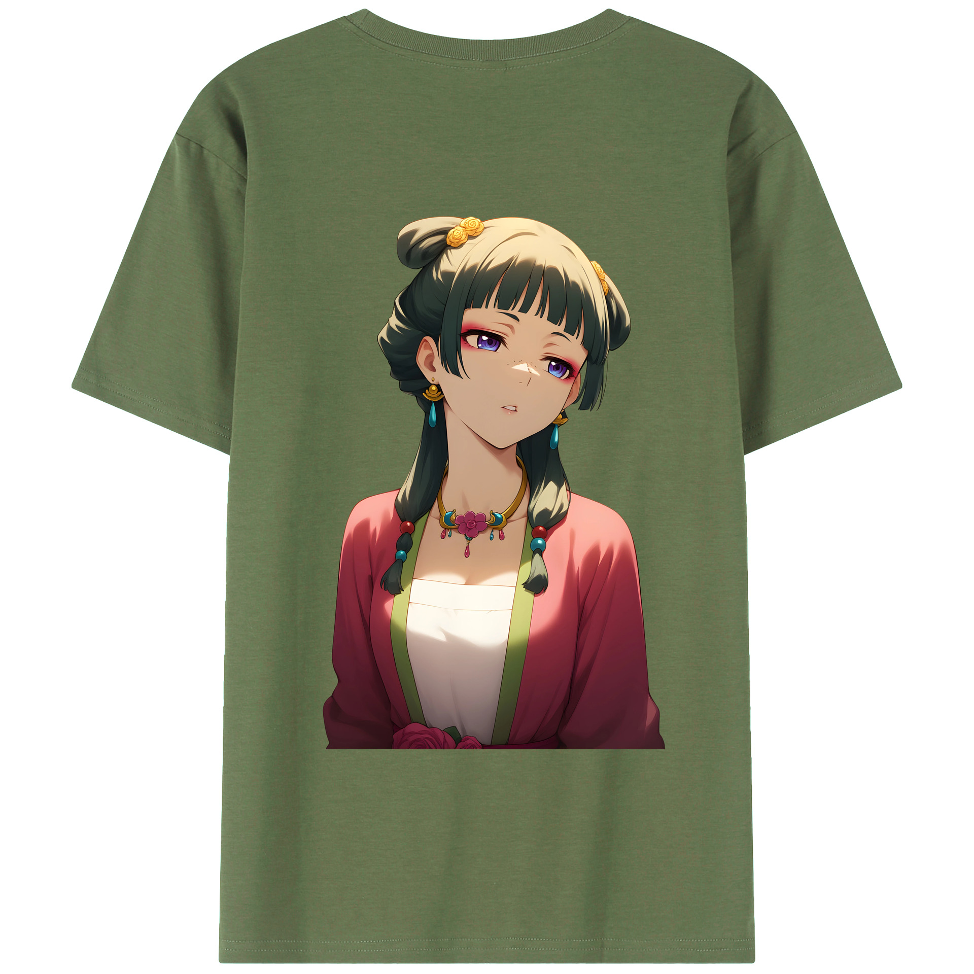 （画像用） 薬屋のひとりごと The Apothecary Diaries 綿100％ メンズ半袖Tシャツ（バックプリント） 通気性